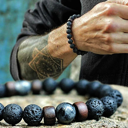 Lava Stone Chakra Arrow Bracelet