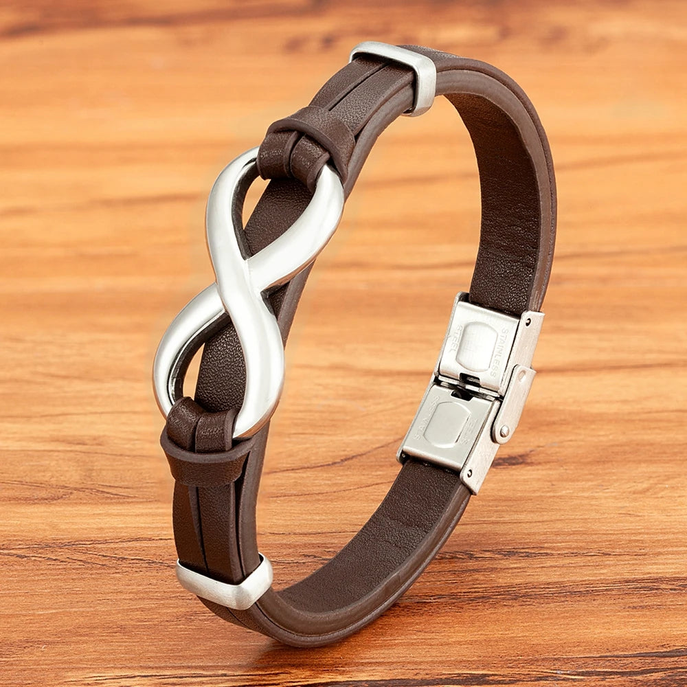 Infinity Bond Leather Wrap Bracelet