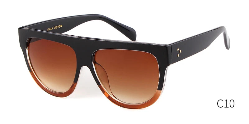 Black and brown sunglasses on a white background