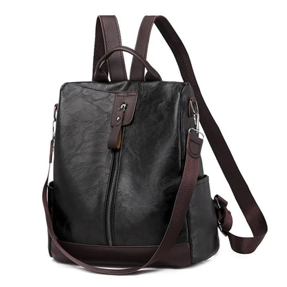 Women's Anti-Theft Leather Backpack