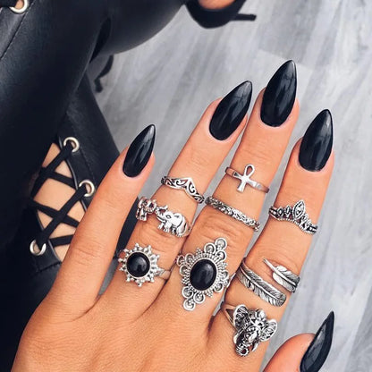 Bohemian Style Midi Ring Set