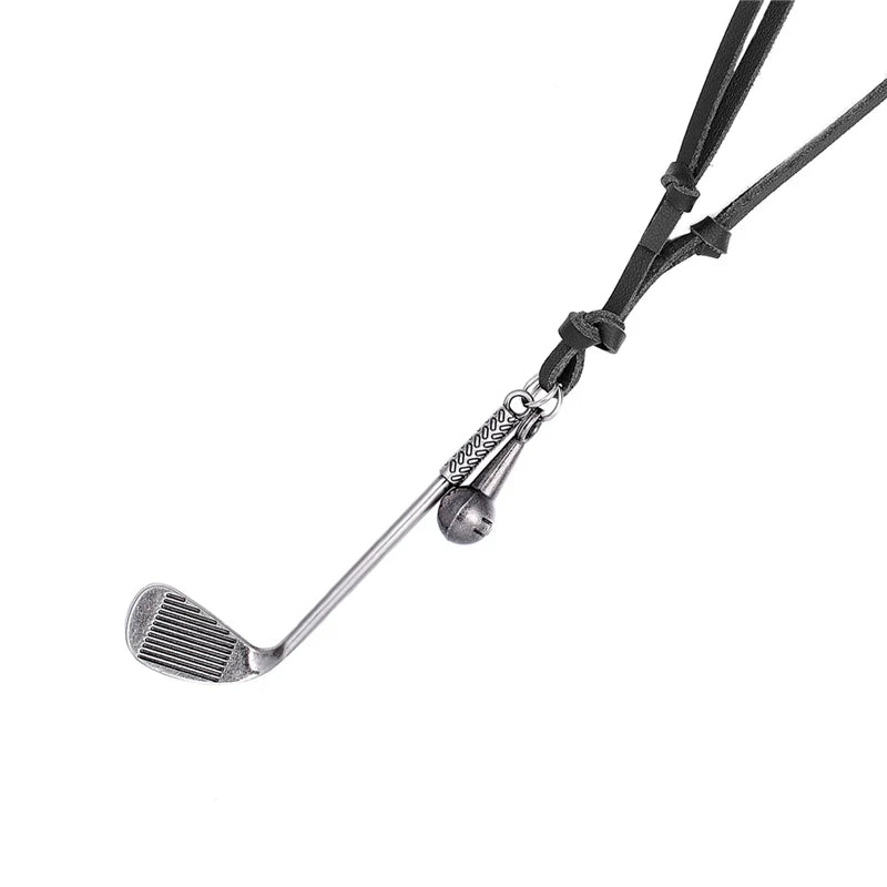 Vintage Leather Charm Necklace