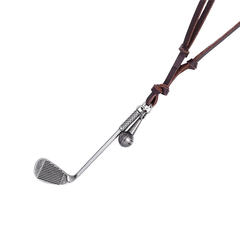 Vintage Leather Charm Necklace