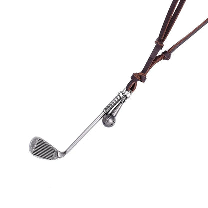 Vintage Leather Charm Necklace