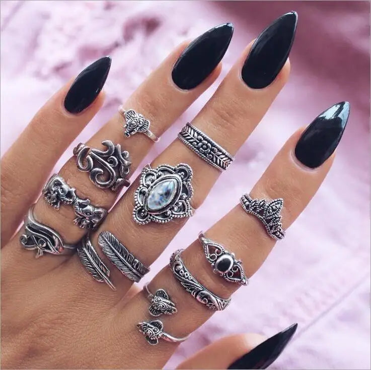 Bohemian Style Midi Ring Set