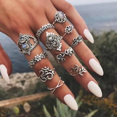 Bohemian Style Midi Ring Set