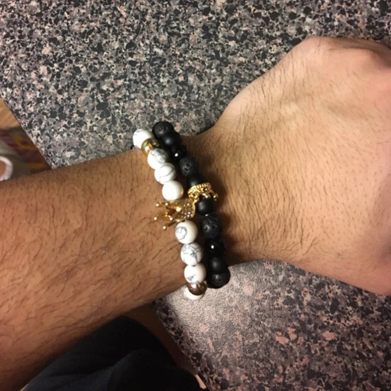 Men's beaded bracelet, beaded bracelet set, beaded jewelry, Prolyf online clothing store, bracelet and charms, bracelet on men, guy bracelets, Prolyf Styles' mens collection, charm bracelets.
