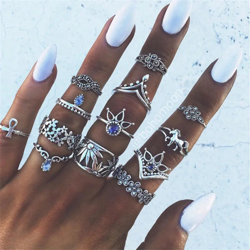 Bohemian Style Midi Ring Set