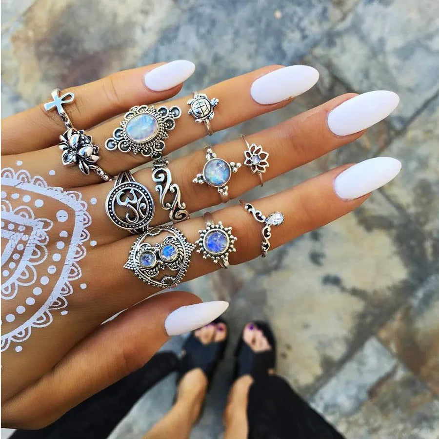 Bohemian Style Midi Ring Set