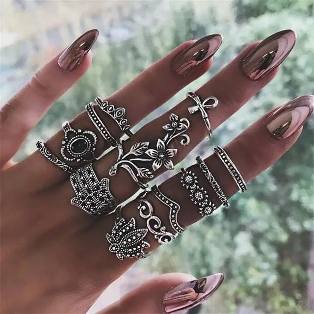 Bohemian Style Midi Ring Set