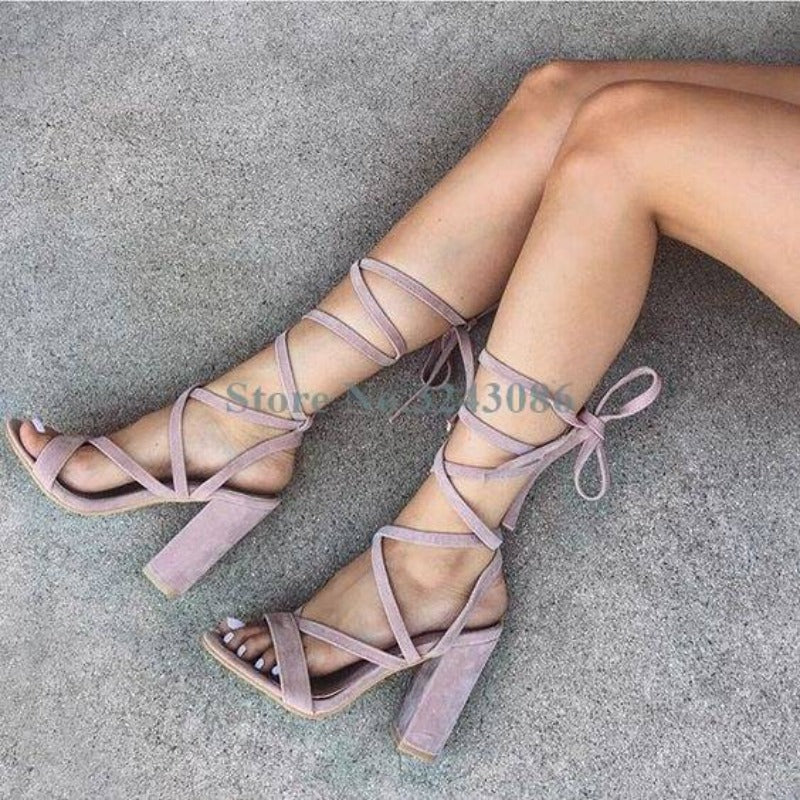 Chunky Heel Gladiator Sandals - ProLyf Styles