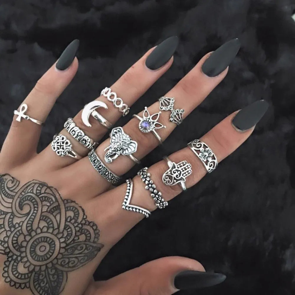 Bohemian Style Midi Ring Set