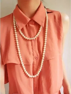 Elegant Pearl Sweater Necklace