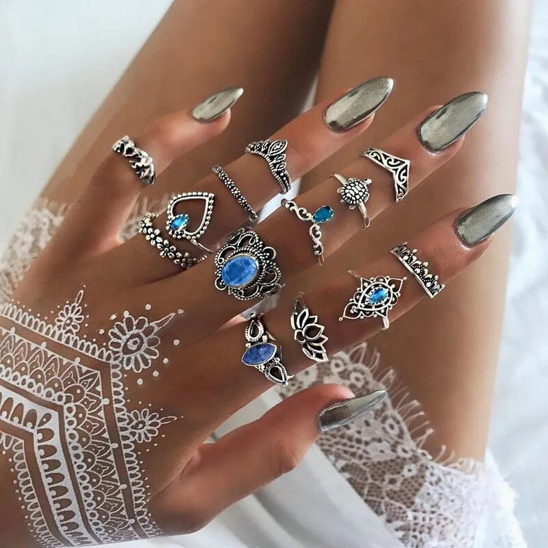 Bohemian Style Midi Ring Set