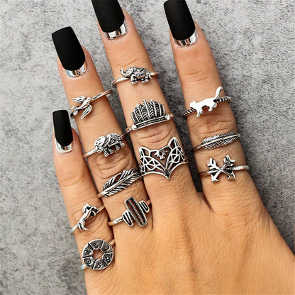 Bohemian Style Midi Ring Set