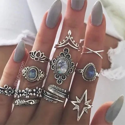 Bohemian Style Midi Ring Set