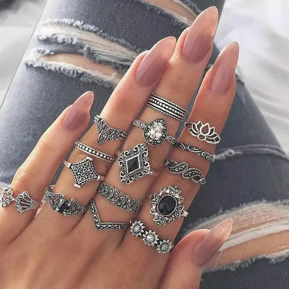 Bohemian Style Midi Ring Set