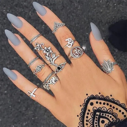 Bohemian Style Midi Ring Set