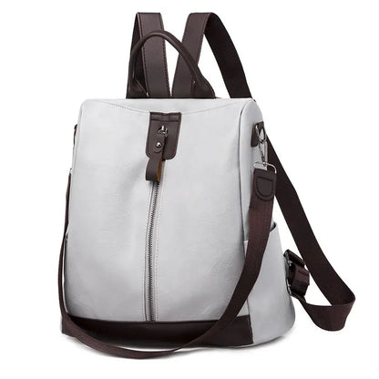 Women's Anti-Theft Leather Backpack