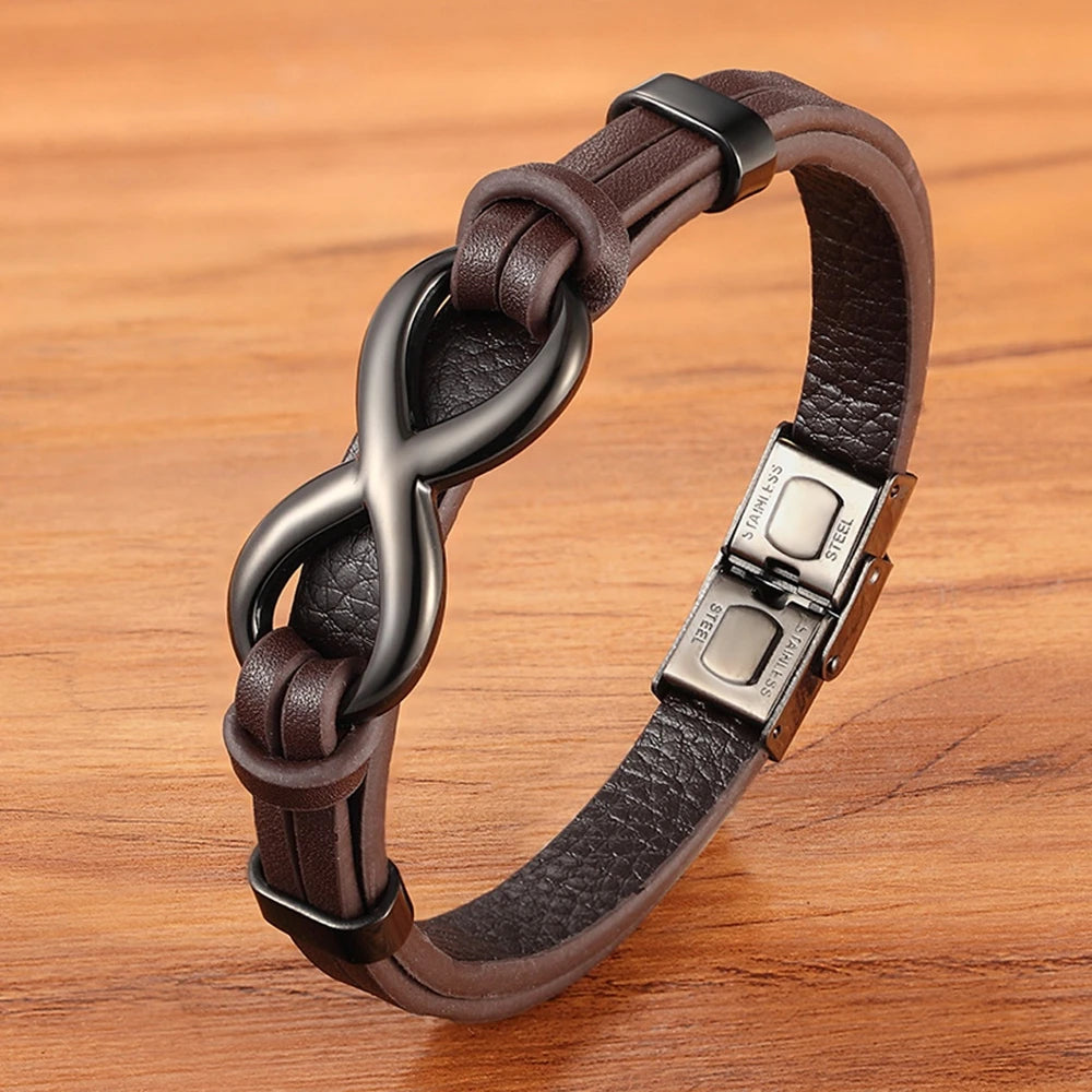 Infinity Bond Leather Wrap Bracelet