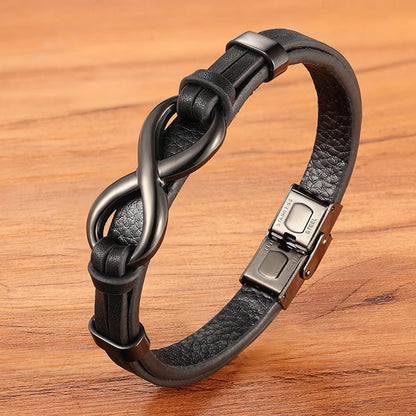 Infinity Bond Leather Wrap Bracelet