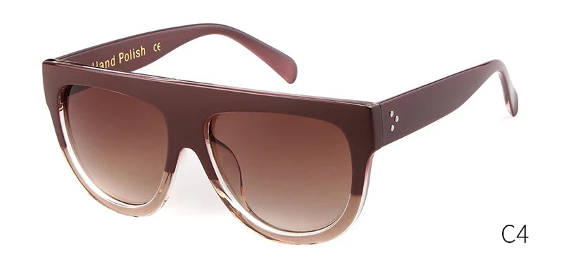 Brown sunglasses with gradient lenses on a white background