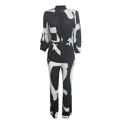 Tied Waist Long Sleeve Jumpsuit