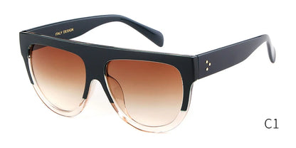 Black sunglasses with gradient lenses on a white background