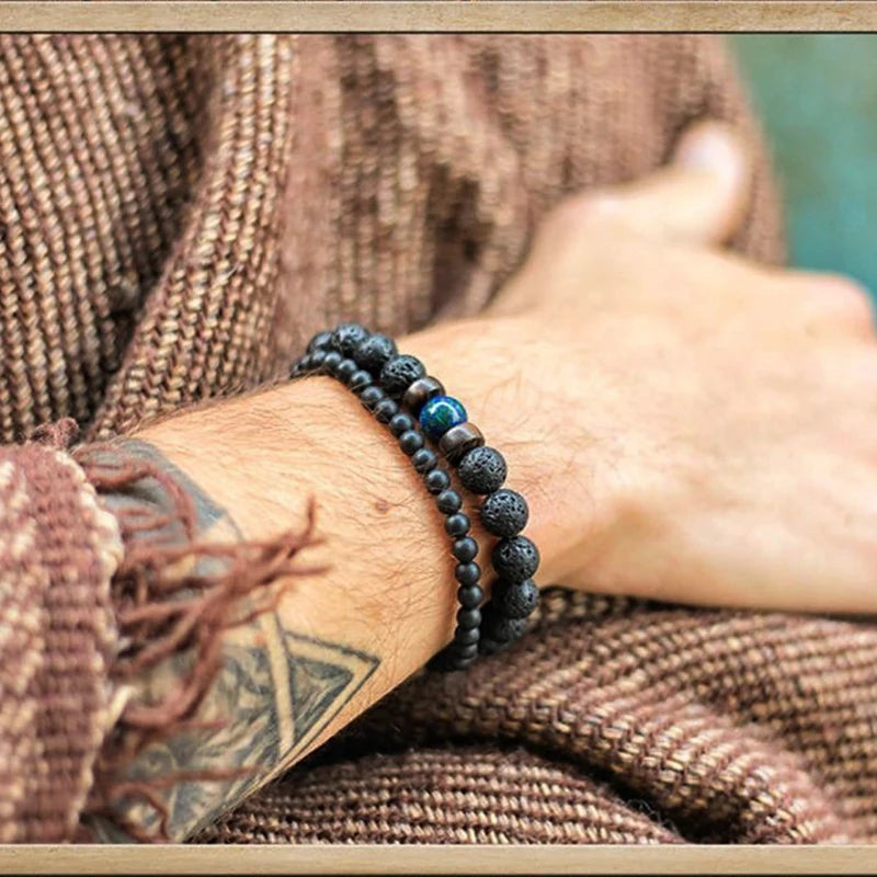 Lava Stone Chakra Arrow Bracelet