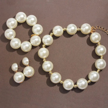 Chic Faux Pearl Statement Jewelry Set