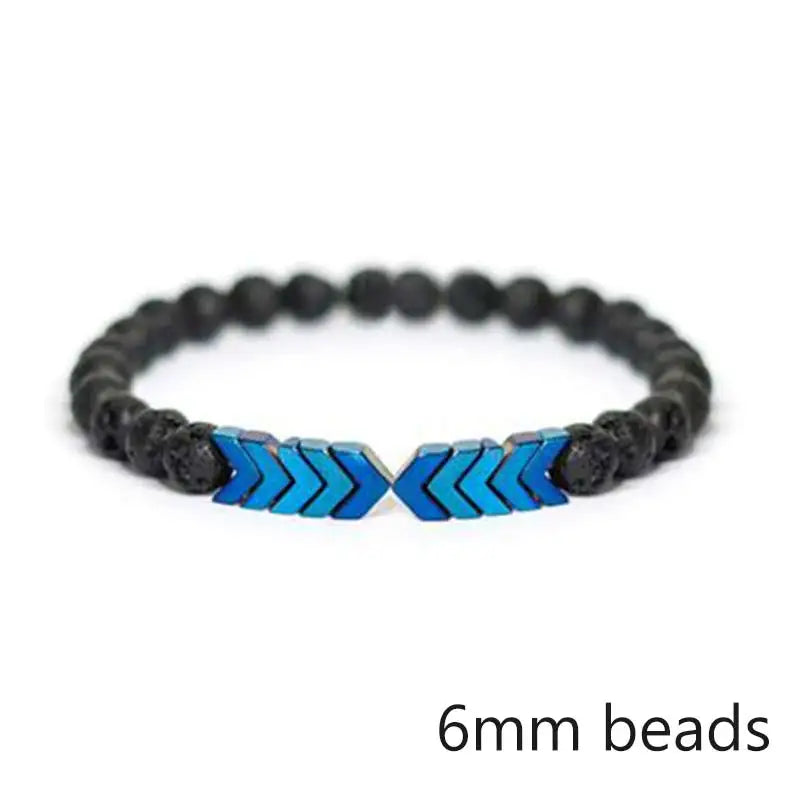 Lava Stone Chakra Arrow Bracelet