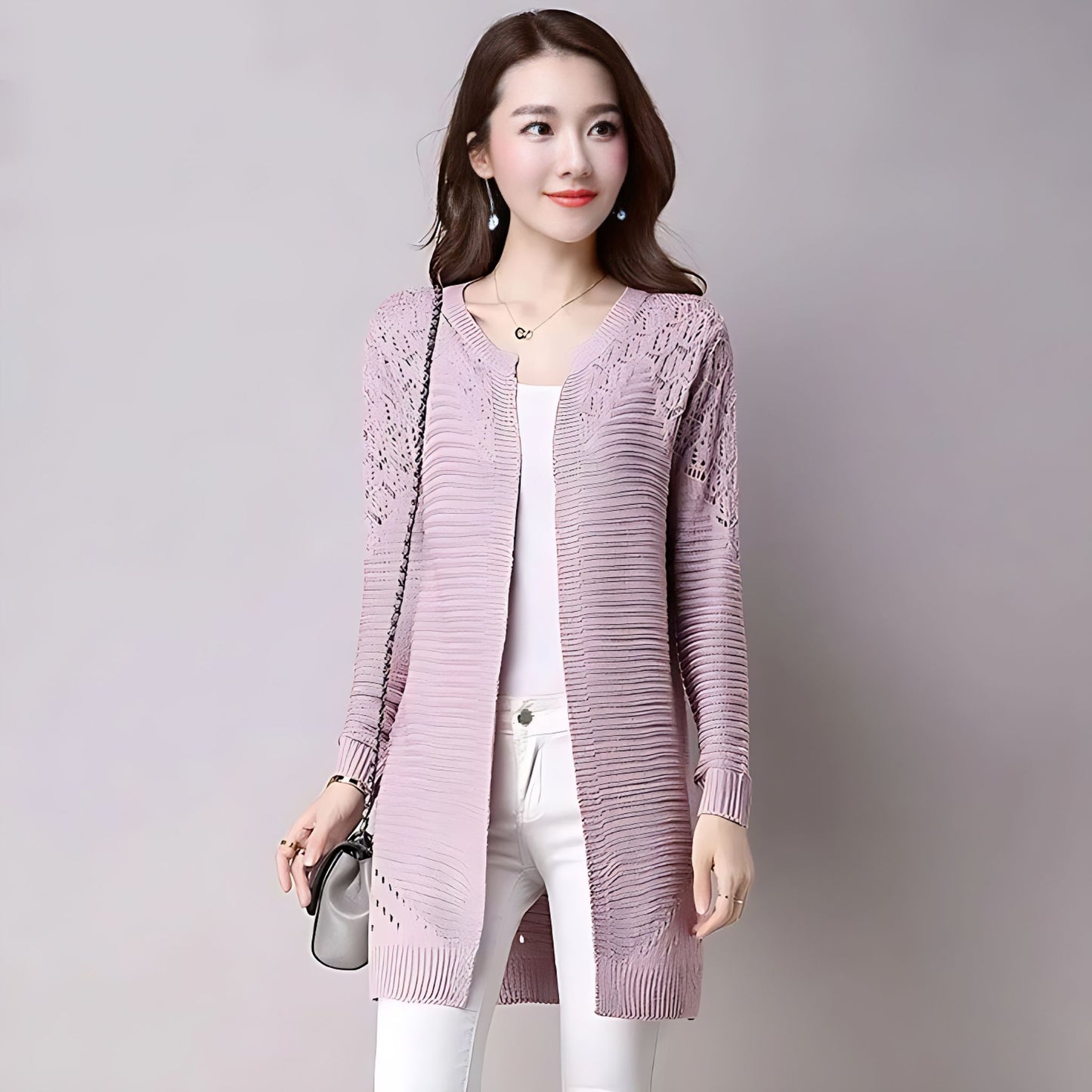 Long Sleeve Lace Cardigan Sweater