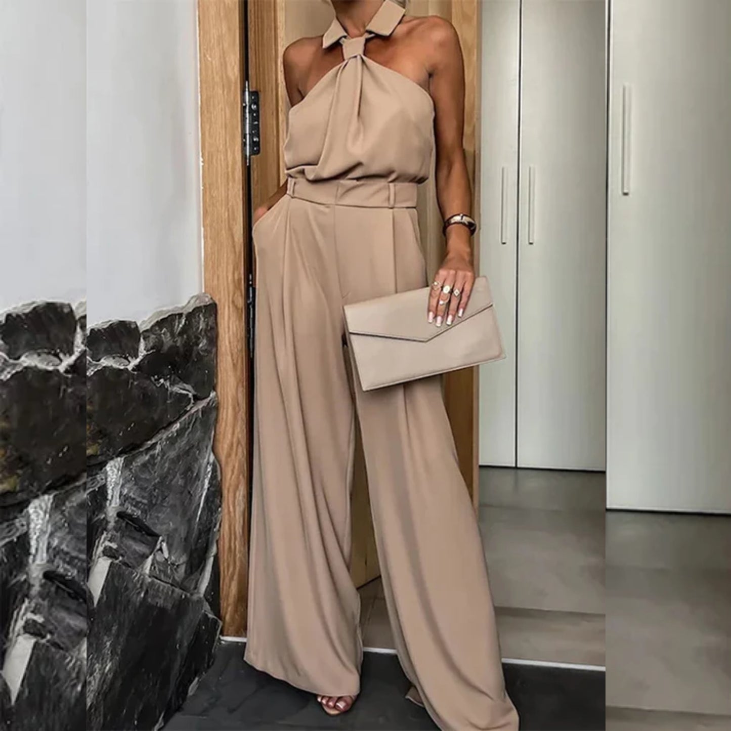 Loose Halter Neck Jumpsuit