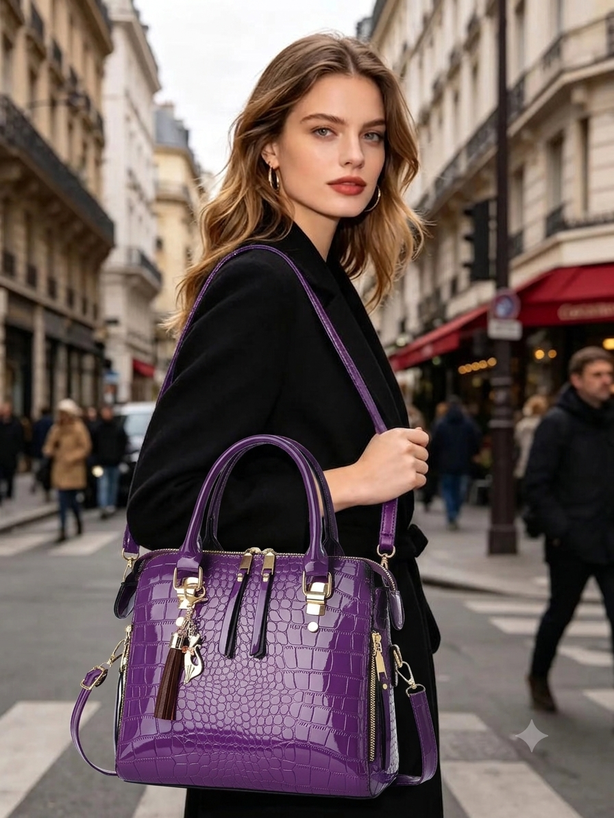 Luxury Crocodile Pattern Handbag
