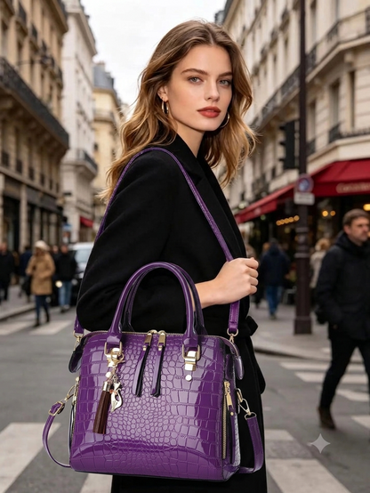 Luxury Crocodile Pattern Handbag