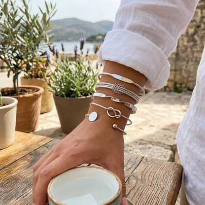 Modern Geometric Stackable Bangle Bracelet Set