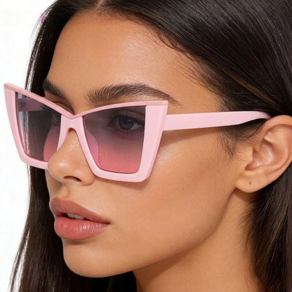 Oversized Bar Cat Eye Sunglasses