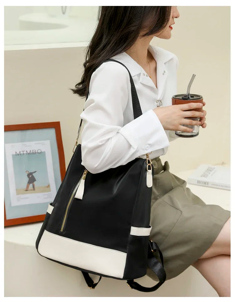 anti theft backpack women leather Women's Anti-Theft Leather Backpack