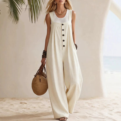 Sundrift Wide-Leg Button Overalls