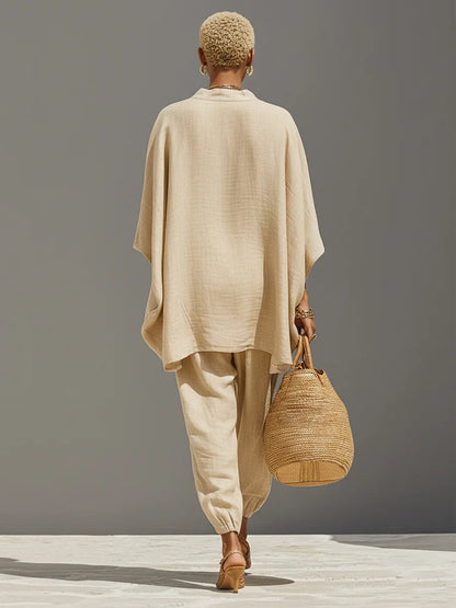 Dynamic Silhouette Linen-Blend Matching Set