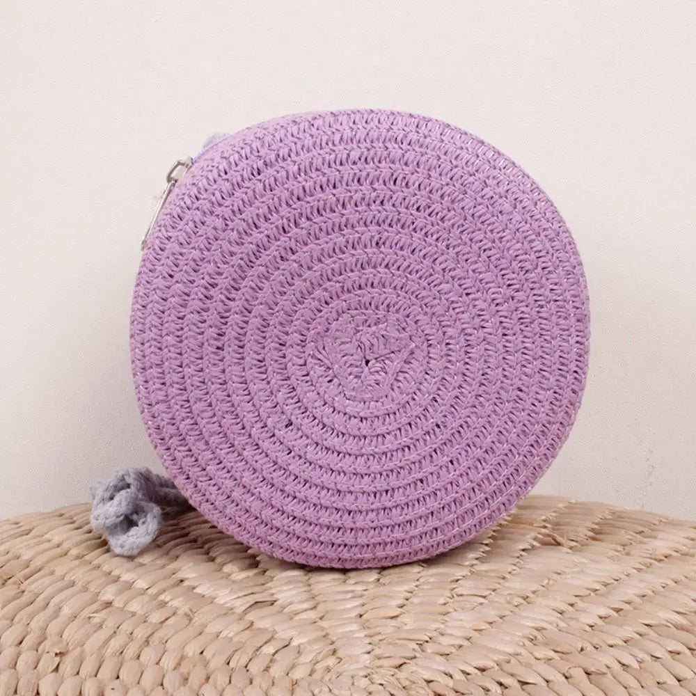 Handmade Round Rattan Crossbody Bag