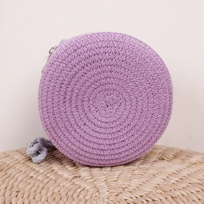 Handmade Round Rattan Crossbody Bag