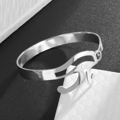 Polished Steel Open Cuff Bangle