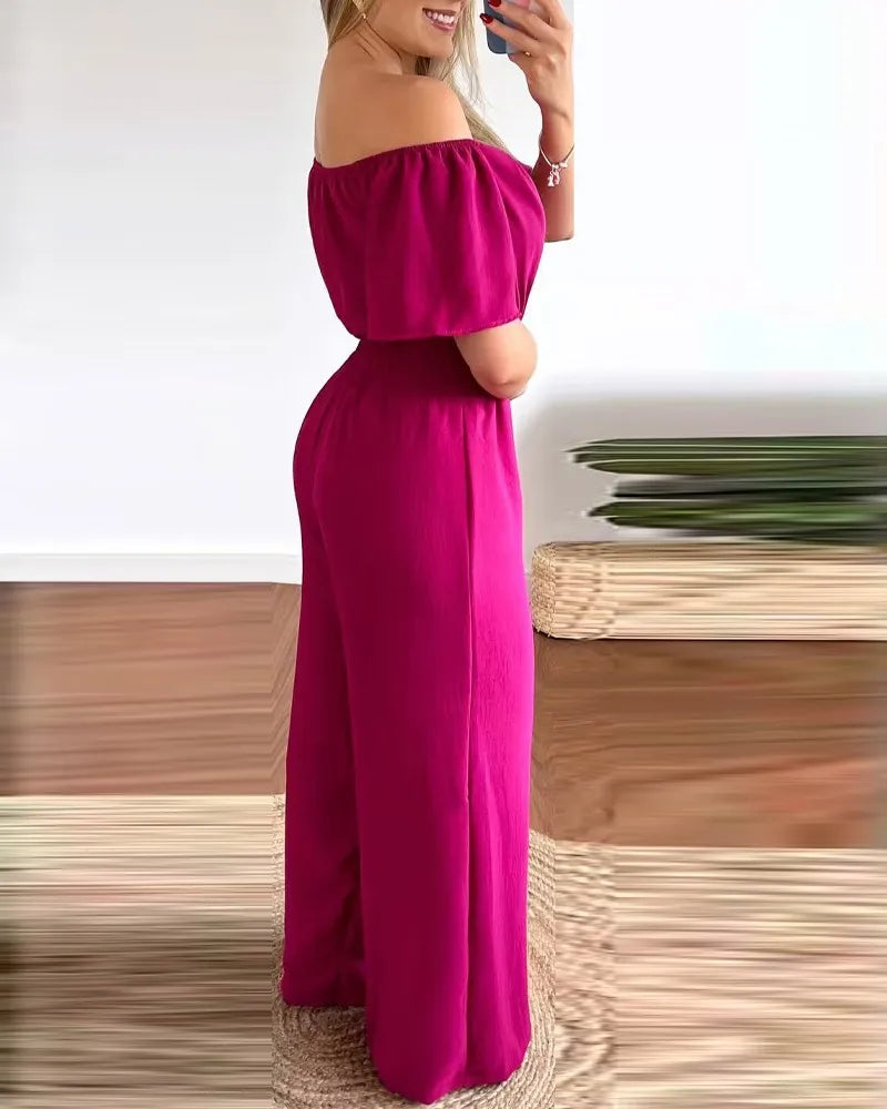 Classy Off-Shoulder High Waist Jumpsuit