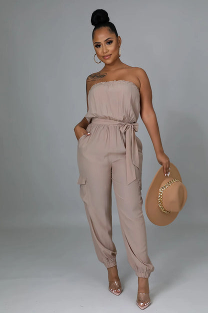 Off Shoulder Strapless Jumpsuit