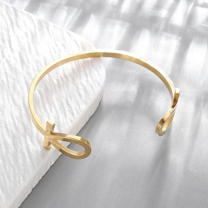 Polished Steel Open Cuff Bangle