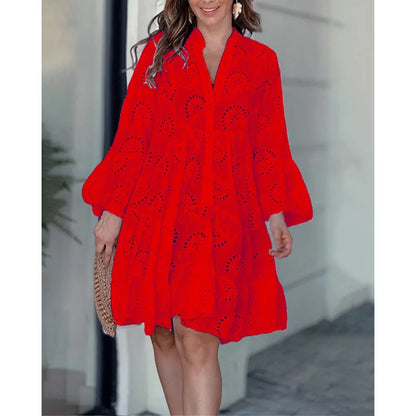 Elegant Embroidery Mini Dress