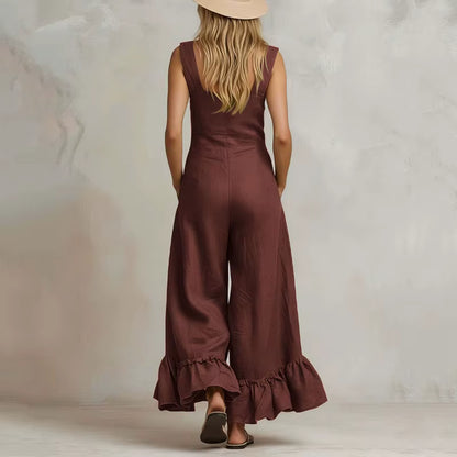 Aurora Ruffle Wide Leg Jumpsuit