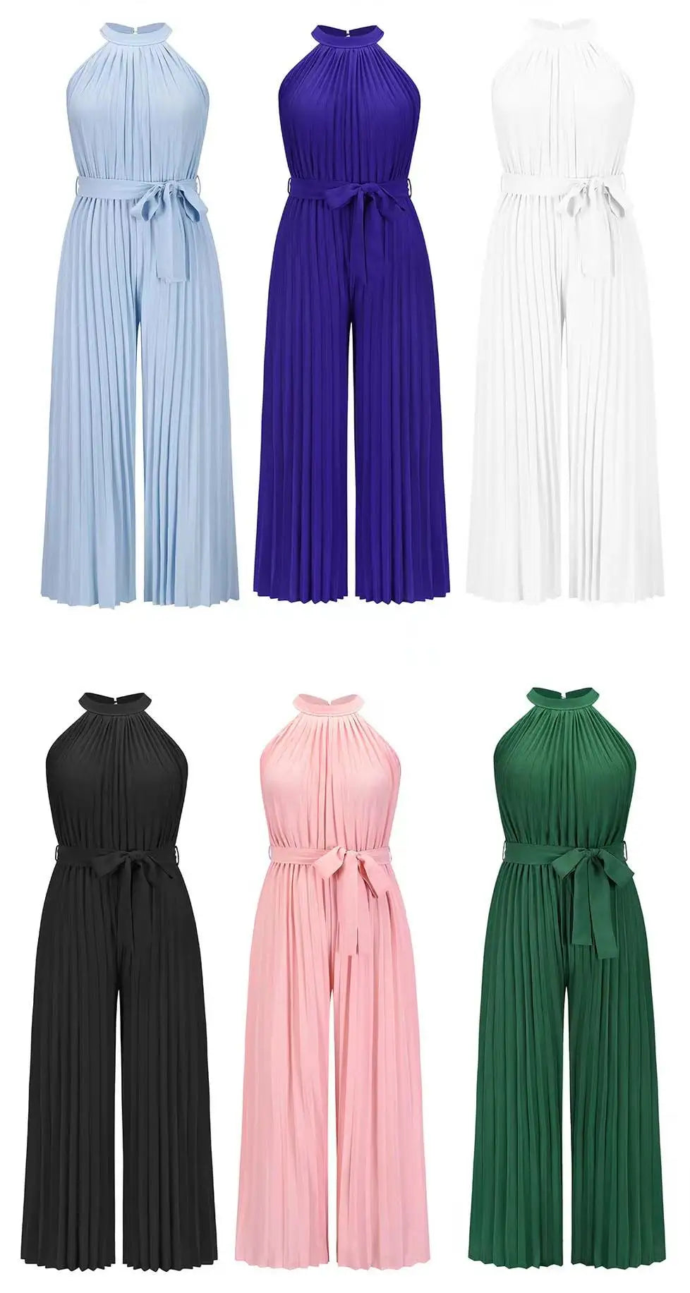 Stylish Halter Neck Wide-Leg Jumpsuit