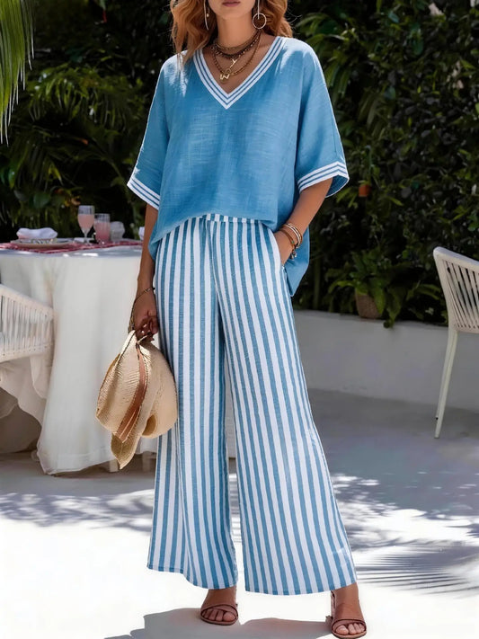 Coastal Breeze Striped Two-Piece Set